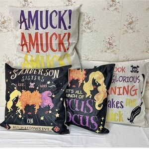 Set Of 4 - Hocus Pocus Pillows - New